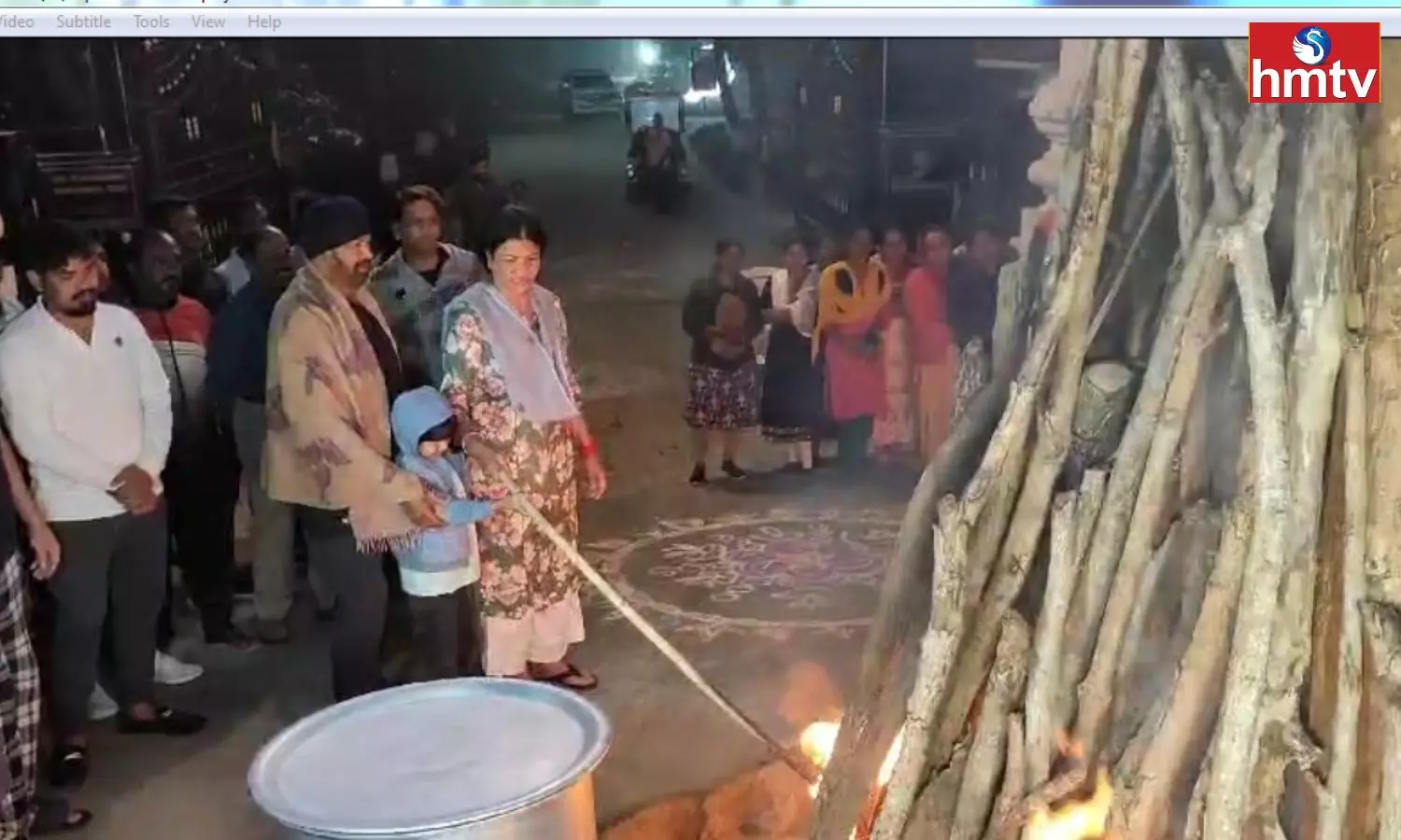 Actor Mohan Babu Participated in Bhogi Celebrations Actor Mohan Babu Participated in Bhogi Celebrations