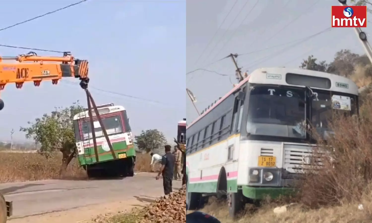 TSRTC Bus Accident In Kamareddy But Passengers Safe