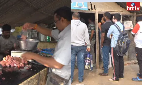 People Queue up at Non-Veg Shops Due to Kanuma