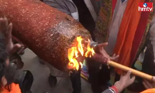 108 Feet Incense Stick Lighted In Ayodhya Ram Temple