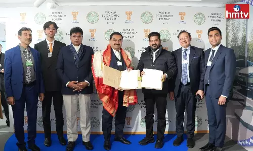 CM Revanth Met With Gautam Adani in Davos