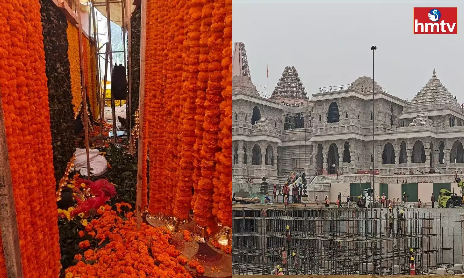 Decoration Of Ayodhya Ram Temple With Flowers