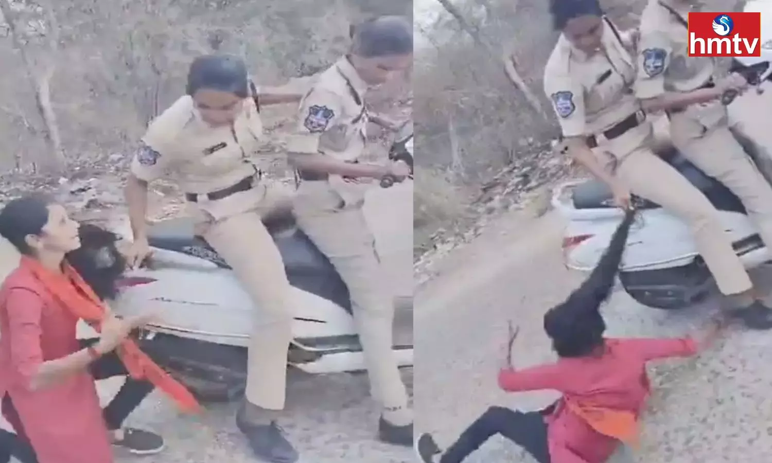 Policewoman Drags Girl Student By Hair On Scooter During Protest In Hyderabad