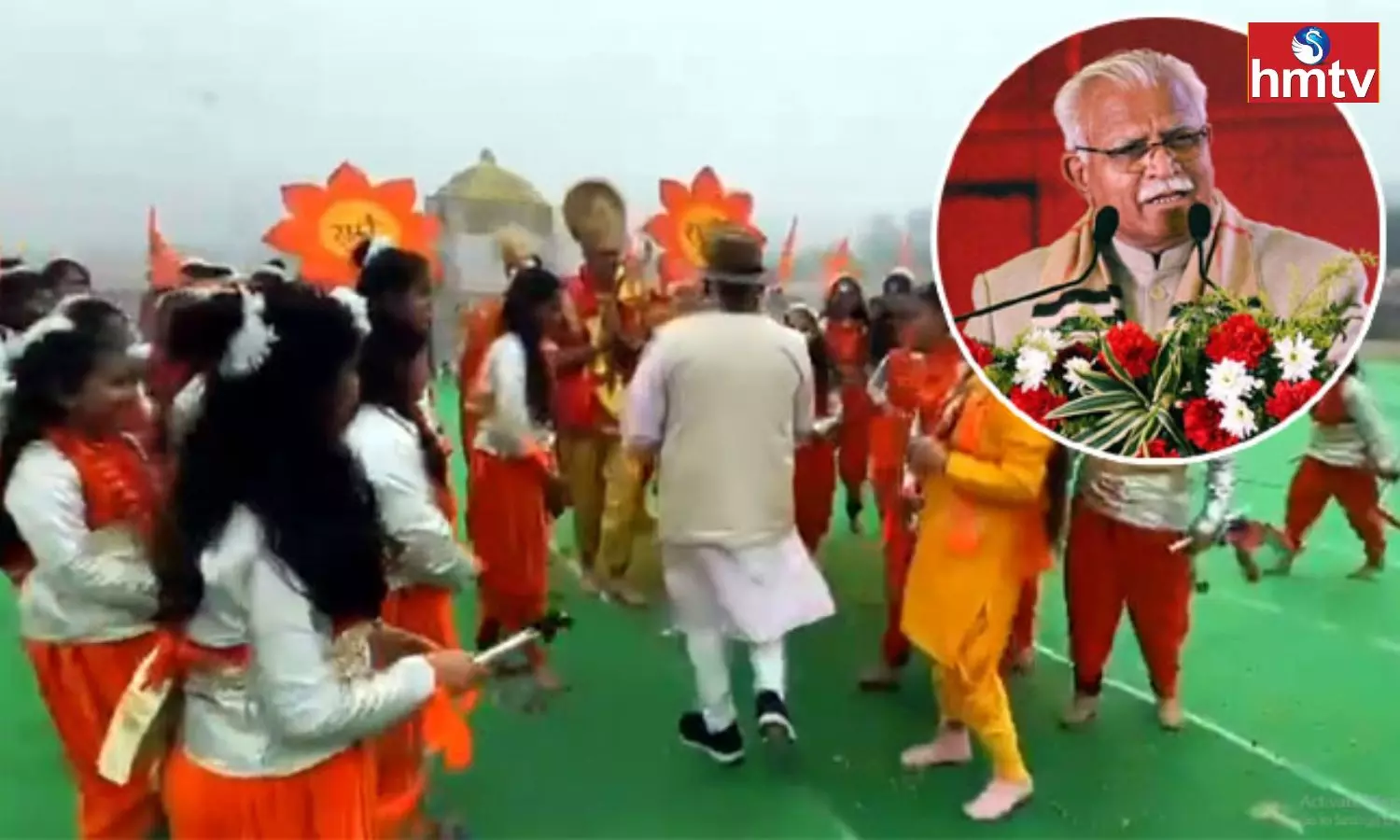 Haryana Chief Minister Touches Feet Of Child Actor Dressed As Lord Ram