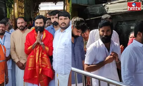 Tamil film actor Dhanush in Tirumala Srivari Seva Tamil film actor Dhanush in Tirumala Srivari Seva
