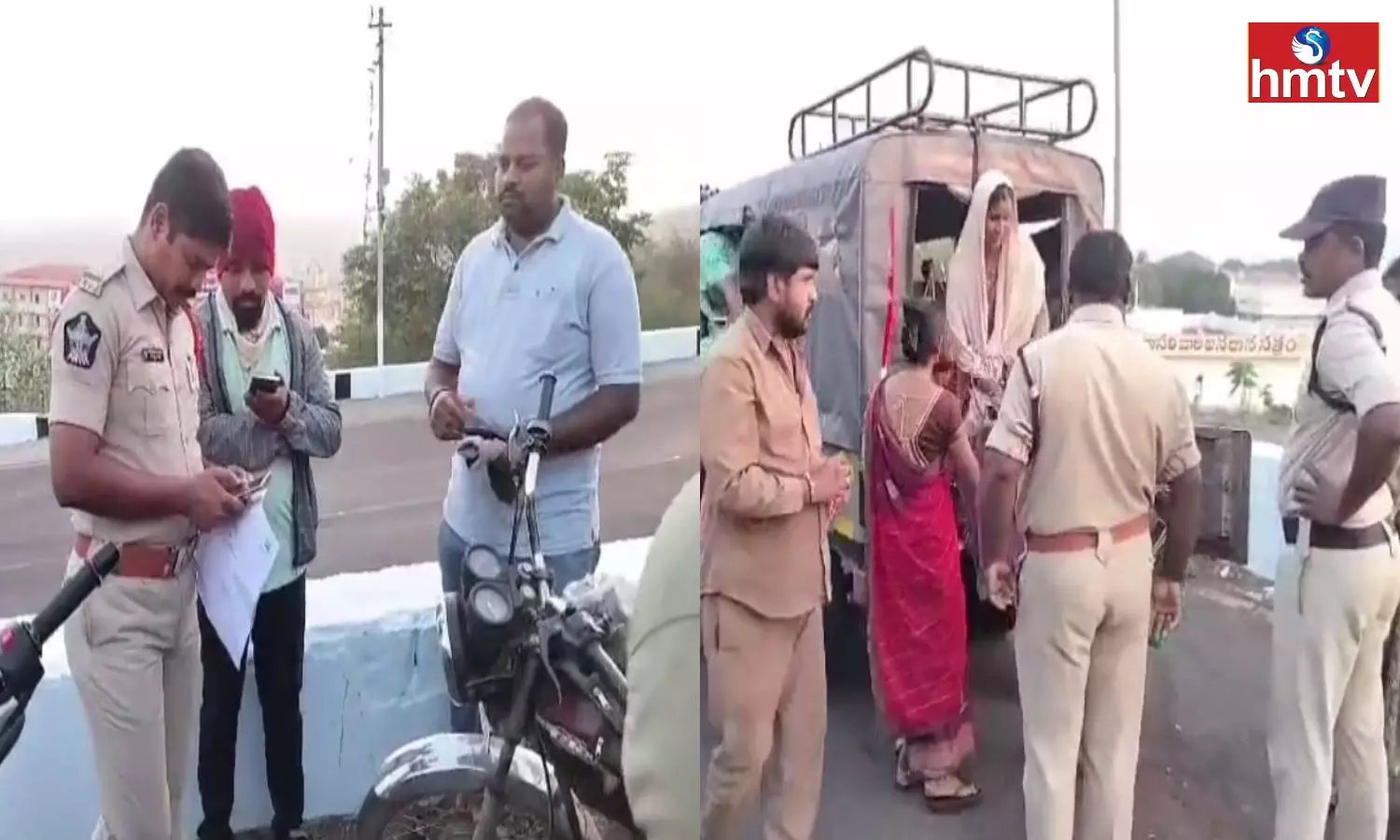 Police Checking Vehicles At Srisailam Devasthanam Toll Gate