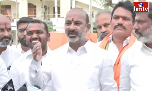 Bandi Sanjay Says There will be no Alliance with BRS in Parliament Elections Bandi Sanjay Says There will be no Alliance with BRS in Parliament Elections