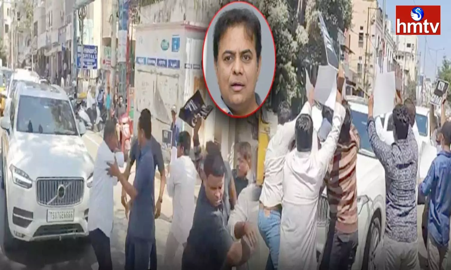 Protest Against Former Minister KTR In Amberpet