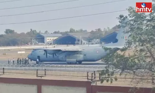 Indian Air Force Training Aircraft Lands Safely in Begumpet Airport Indian Air Force Training Aircraft Lands Safely in Begumpet Airport