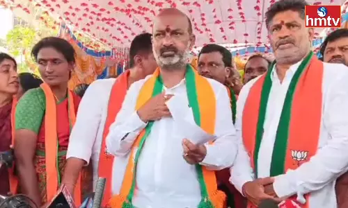 Bandi Sanjay Prajahita Yatra in Huzurabad Bandi Sanjay Prajahita Yatra in Huzurabad