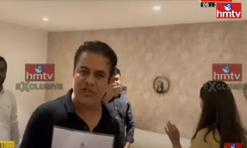 KTR Argument With Ed Officials Over Kavitha Arrest KTR Argument With Ed Officials Over Kavitha Arrest