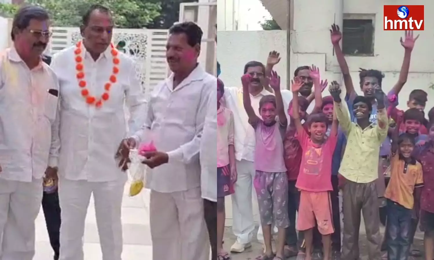 Ex-Minister Mallareddy Holi Celebrations with Childrens