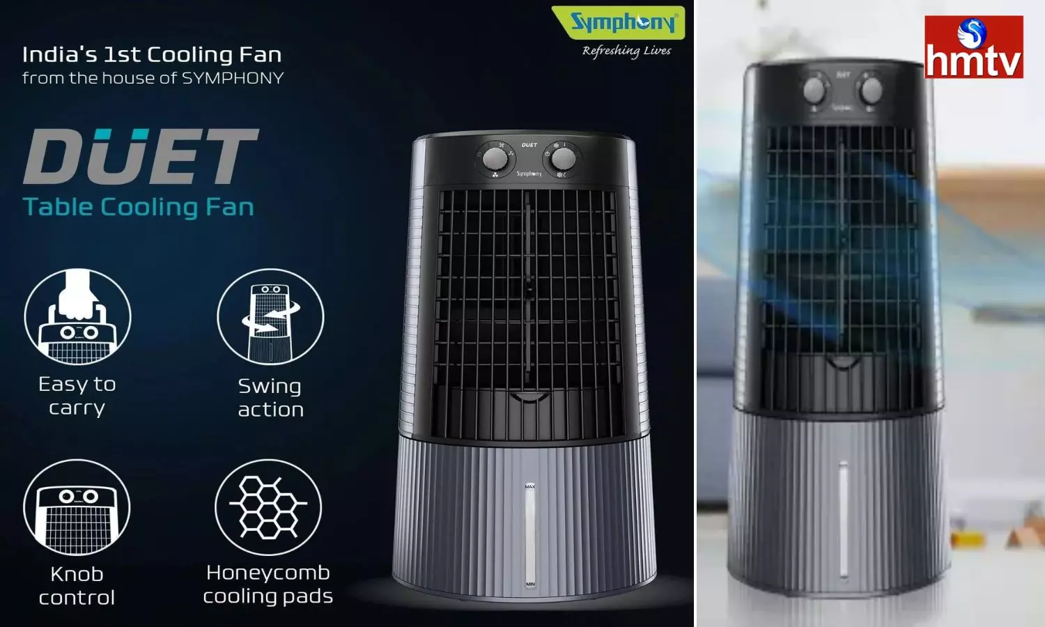 Symphony Duet Powerful Personal Table Cooling Fan Buy For Summer Heat