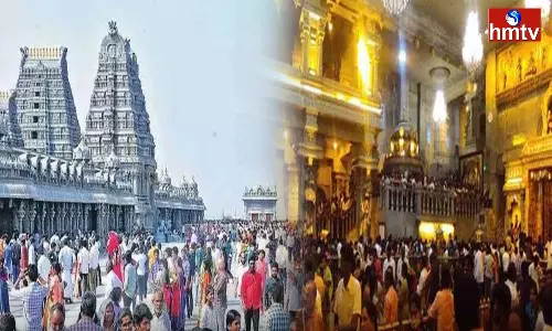 Huge Rush With Devotees At Yadadri Temple