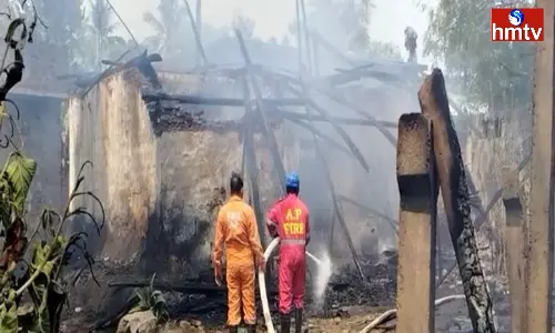 Two Houses gutted in fire in Kakinada Two Houses gutted in fire in Kakinada
