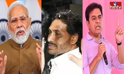 PM Modi and KTR tweet on attack on CM Jagan PM Modi and KTR tweet on attack on CM Jagan