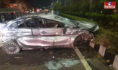 Car Accident in Rangareddy Car Accident in Rangareddy