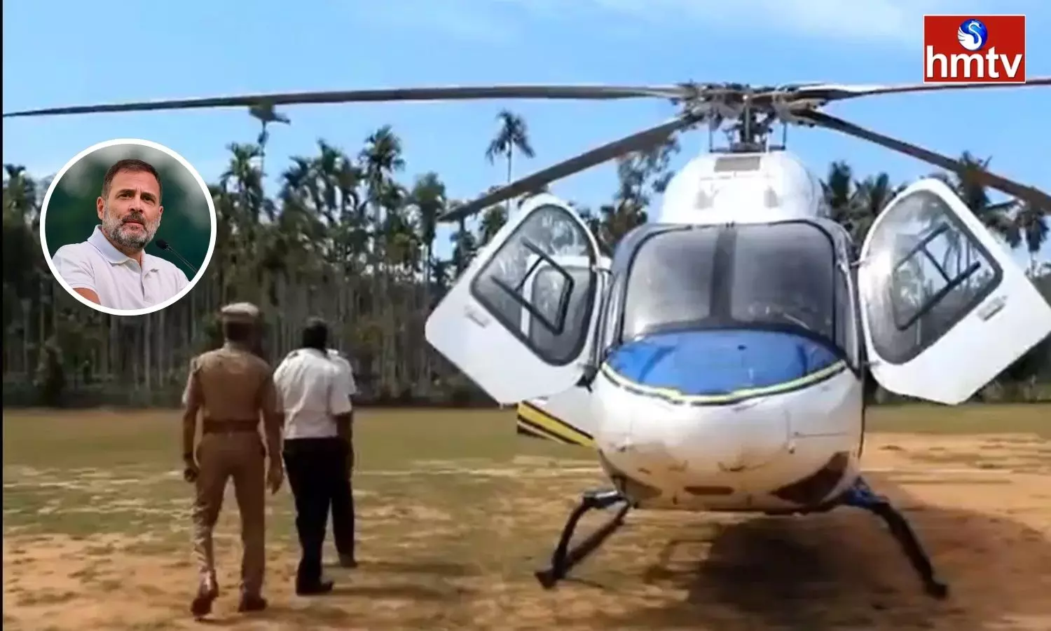 EC Officials Check Rahul Gandhi Helicopter