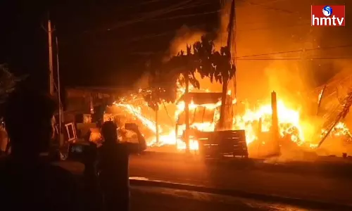 Fire Accident In Bhadrachalam Fire Accident In Bhadrachalam