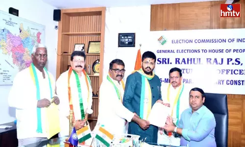 MLA Mynampally Rohit Nomination On Behalf Of Neelam Madhu