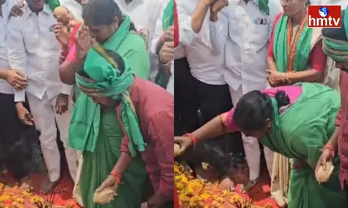 Minister Seethakka pays Tribute to the martyrs of Adilabad district Indervelly Minister Seethakka pays Tribute to the martyrs of Adilabad district Indervelly