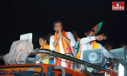 Raghunandan Rao organized a road show in Ameenpur Municipality Raghunandan Rao organized a road show in Ameenpur Municipality