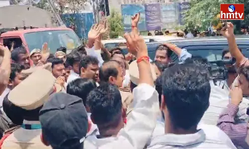 Tension In Front Of Hyderabad Uppal Cricket Stadium