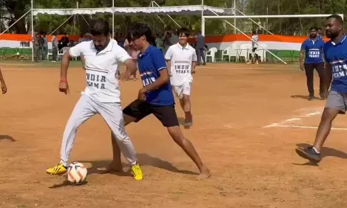 CM Revanth Reddy Played Football With Central University Students