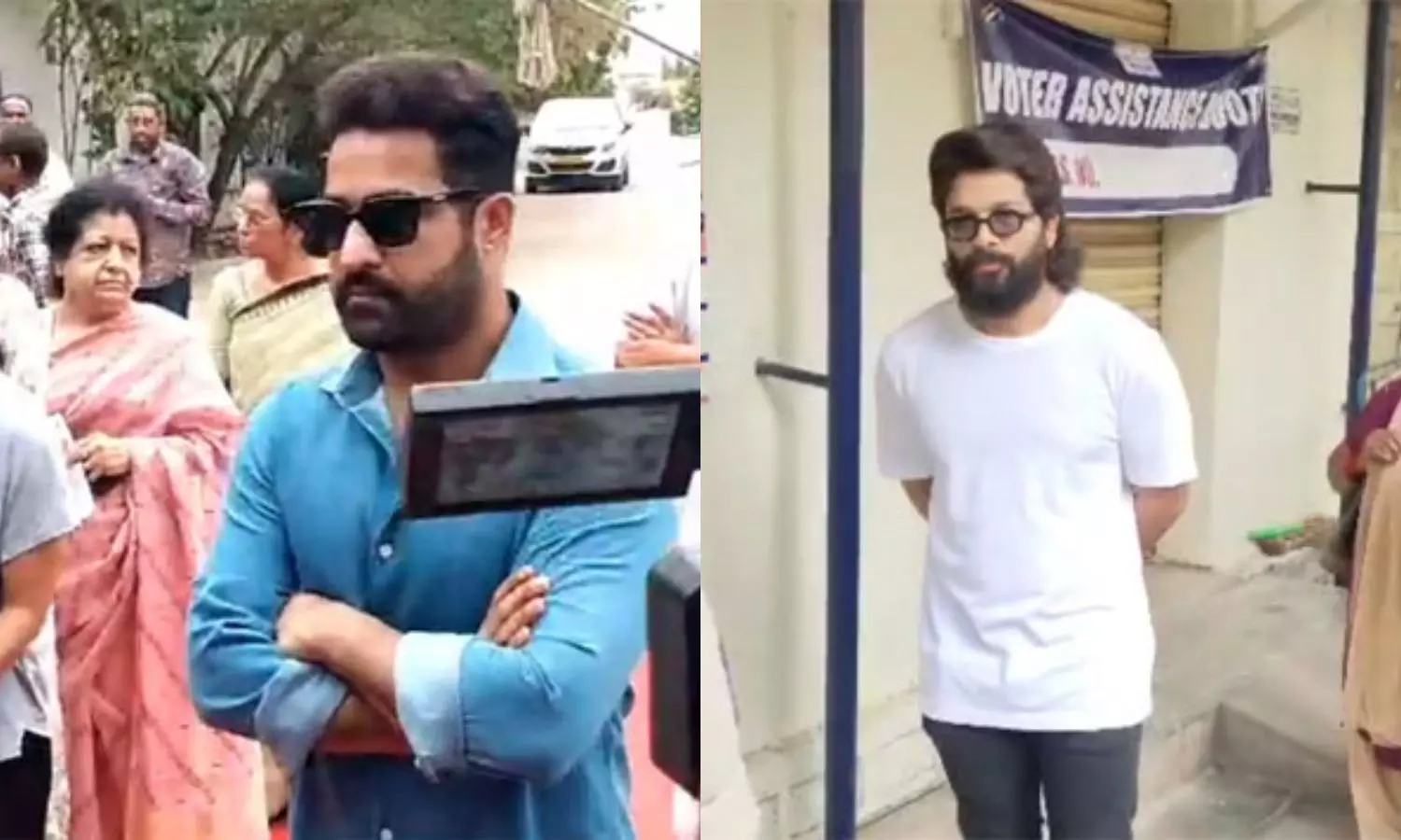 Film Heros Allu Arjun and Jr NTR Cast His Votes