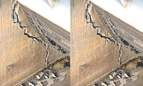 Medigadda Barrage Getting Vibrations while lifting gate in 7th block Medigadda Barrage Getting Vibrations while lifting gate in 7th block