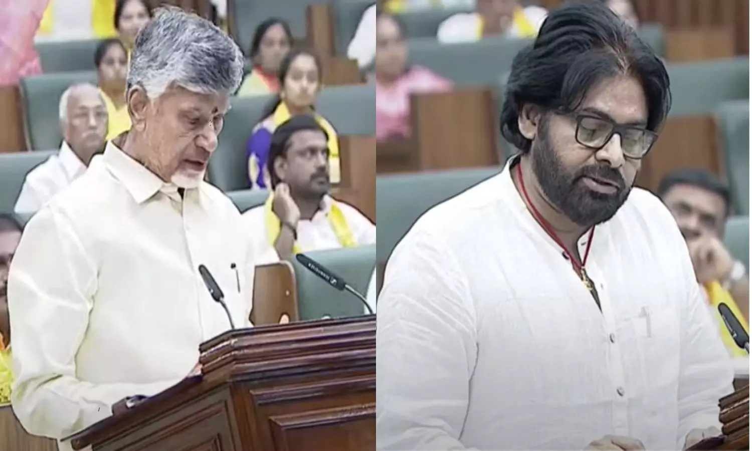 Chandrababu and Pawan Takes Oath as MLA in AP Assembly