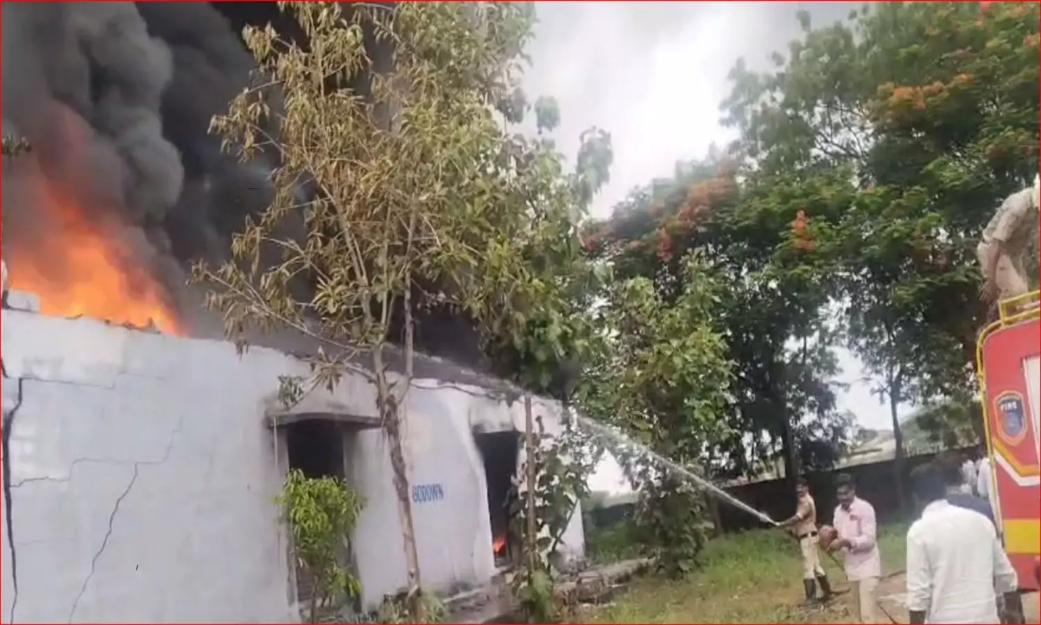 Fire accident in Durajpalle of Suryapet district