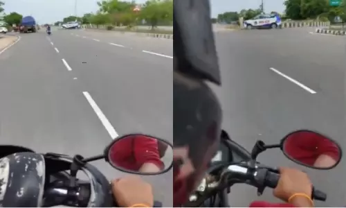 Telangana Police Using Cutouts to Follow Traffic Rules, Viral Video Goes in Social Media Telangana Police Using Cutouts to Follow Traffic Rules, Viral Video Goes in Social Media