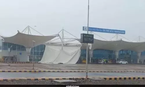 Terminal roof collapsed at Rajkot Air Terminal roof collapsed at Rajkot Air