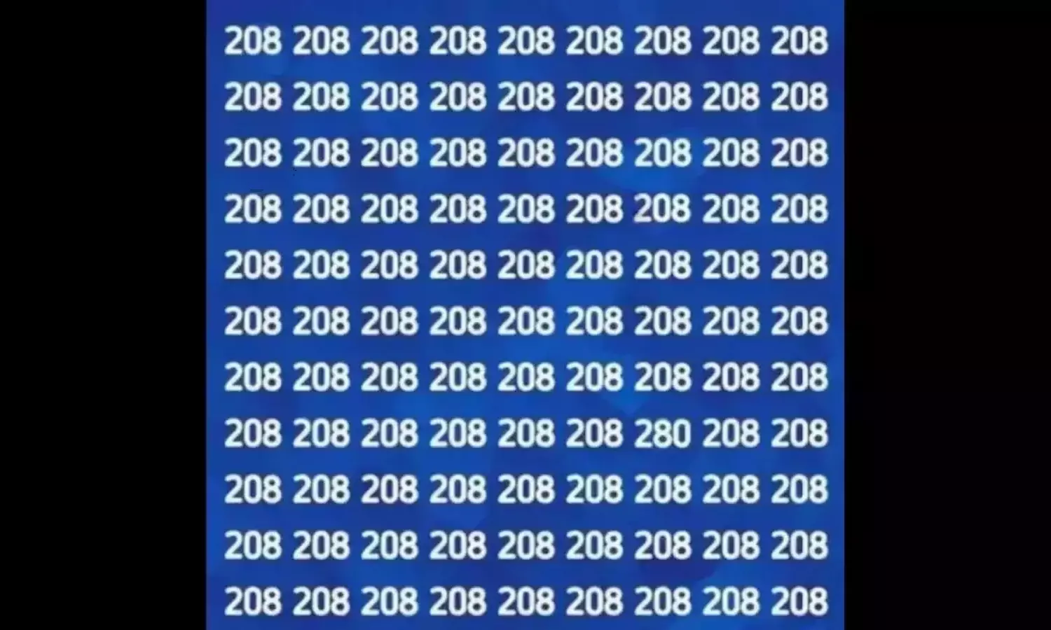 Can You Find There is 280 Number Among the 208 Number in This Photo Puzzle