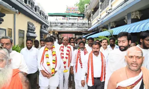 Bhatti Vikramarka and Sridhar Babu Visits Kanaka Durga Temple Bhatti Vikramarka and Sridhar Babu Visits Kanaka Durga Temple