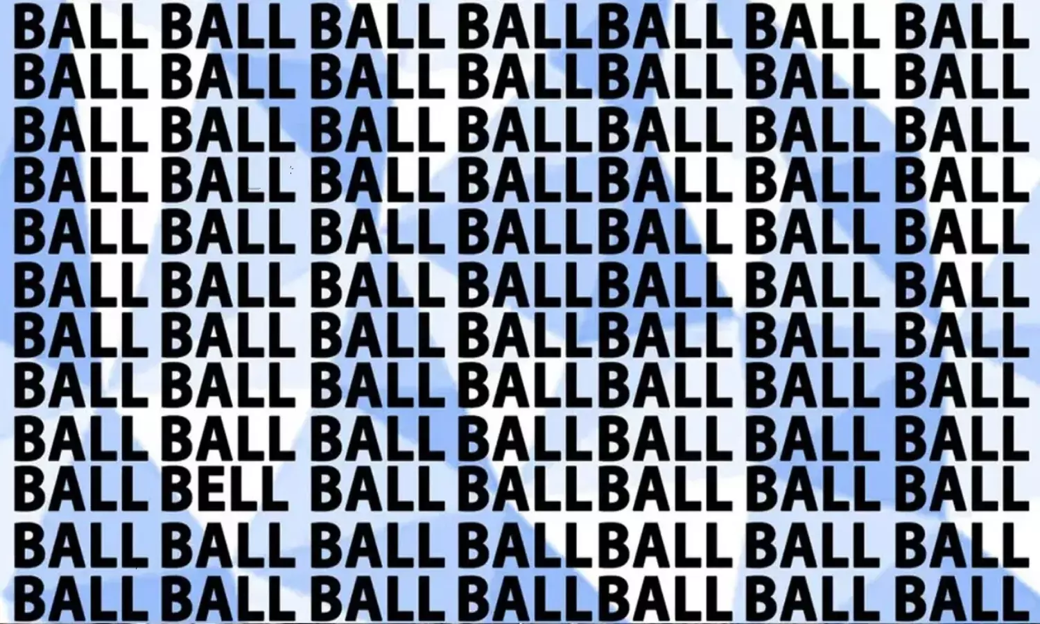 Photo Puzzle Can you Find There is BELL Word Among the BALL Words