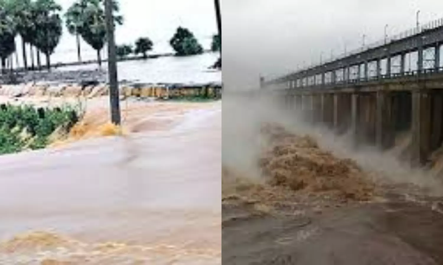 peddavagu-project-dam-part-broken-due-to-heavy-flood