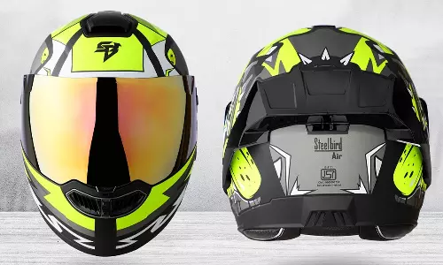 Steelbird sba 8 bluetooth helmet available with led lights check features and price auto news in telugu Steelbird sba 8 bluetooth helmet available with led lights check features and price auto news in telugu