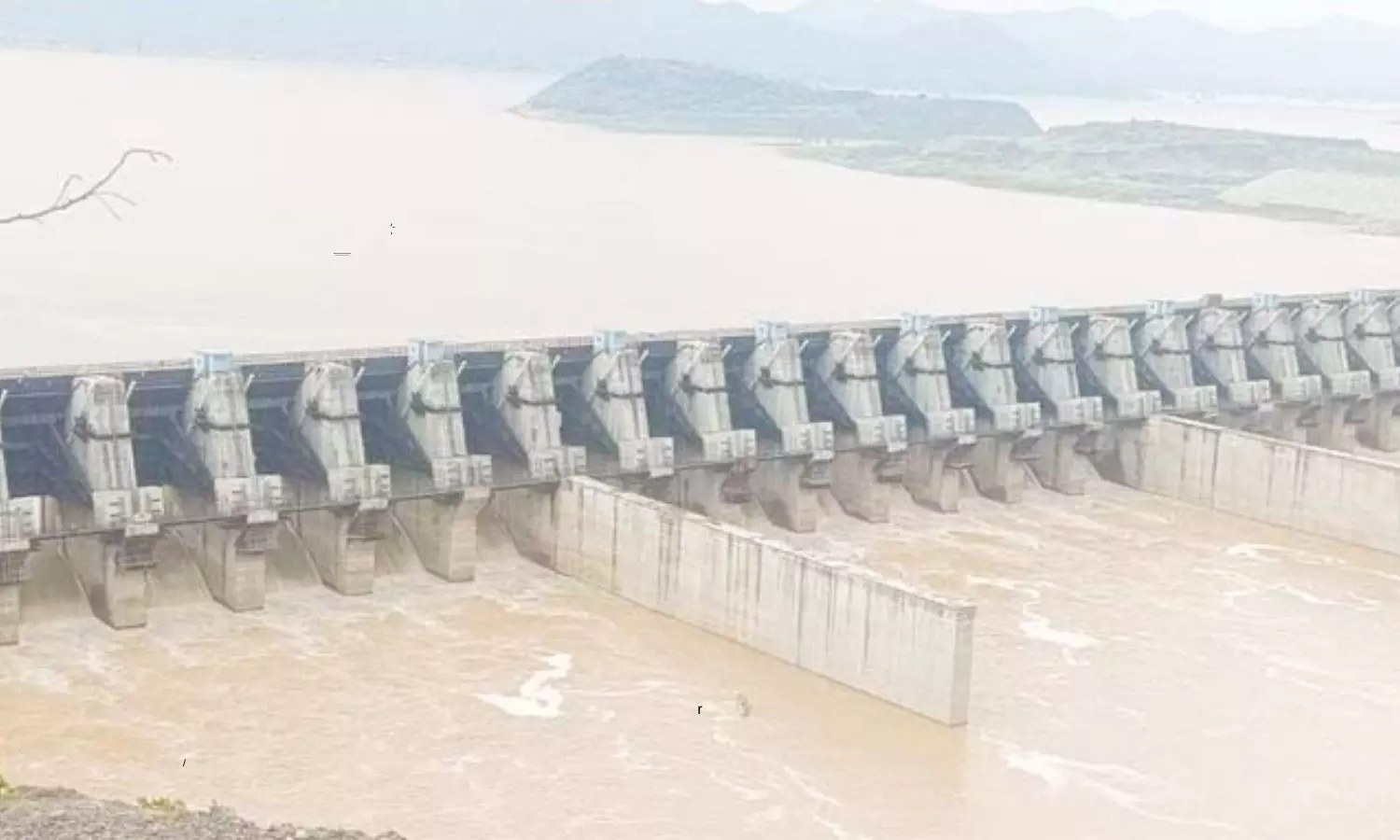 Rising Godavari flood at Polavaram Project