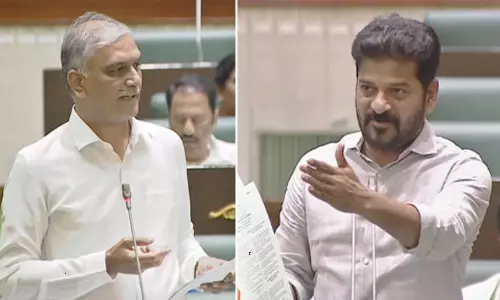 CM Revanth Reddy vs Harish Rao in Assembly Sessions CM Revanth Reddy vs Harish Rao in Assembly Sessions