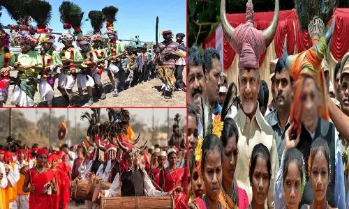 World Adivasi Day celebrated in Vijayawada World Adivasi Day celebrated in Vijayawada