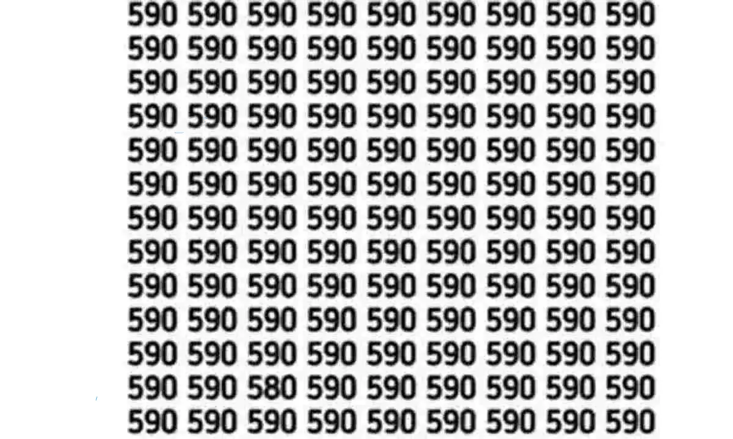 Can you Find There is 580 Number Among the 590 Numbers in This Optical Illusion Photo