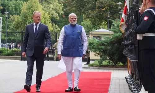 Indian Prime Minister Modi met Polish Prime Minister Donald Task