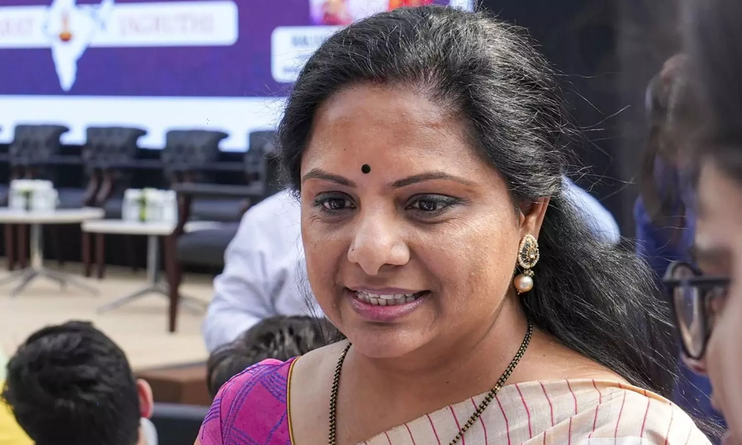 MLC Kavitha to Shamshabad Airport in a while