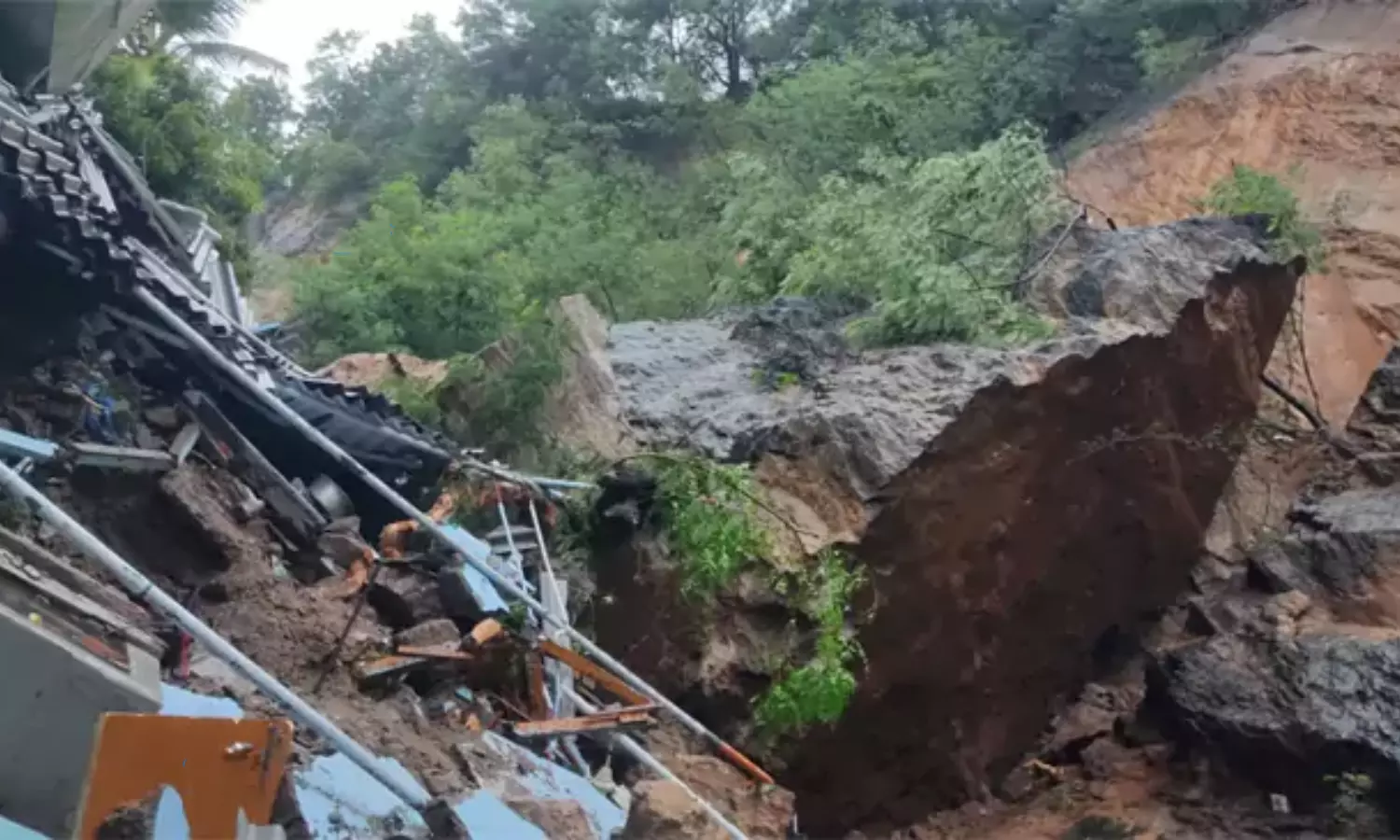 Heavy Rains Cause Landslides in Vijayawada