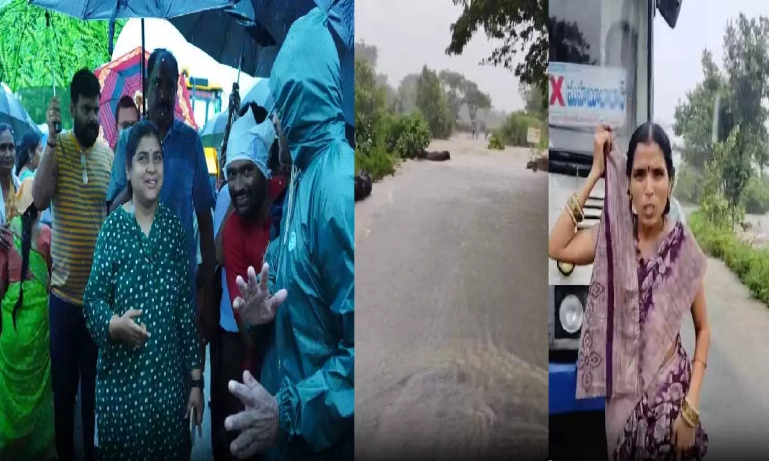 RTC Bus Stuck in Flood Water in Warangal