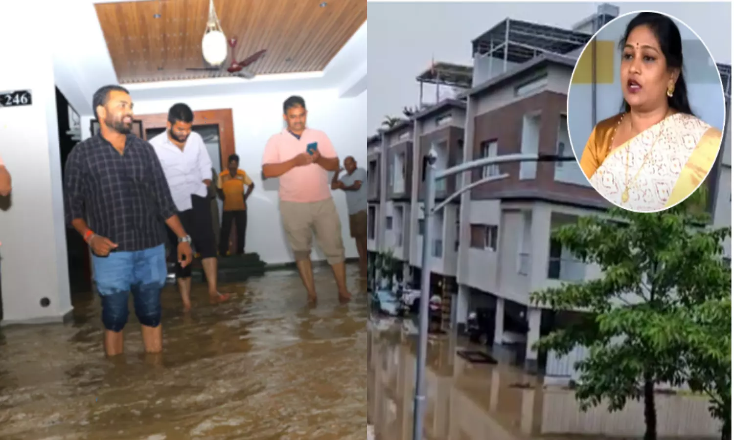 Floodwater Surrounds Home Minister Anitha Residence In Vijayawada