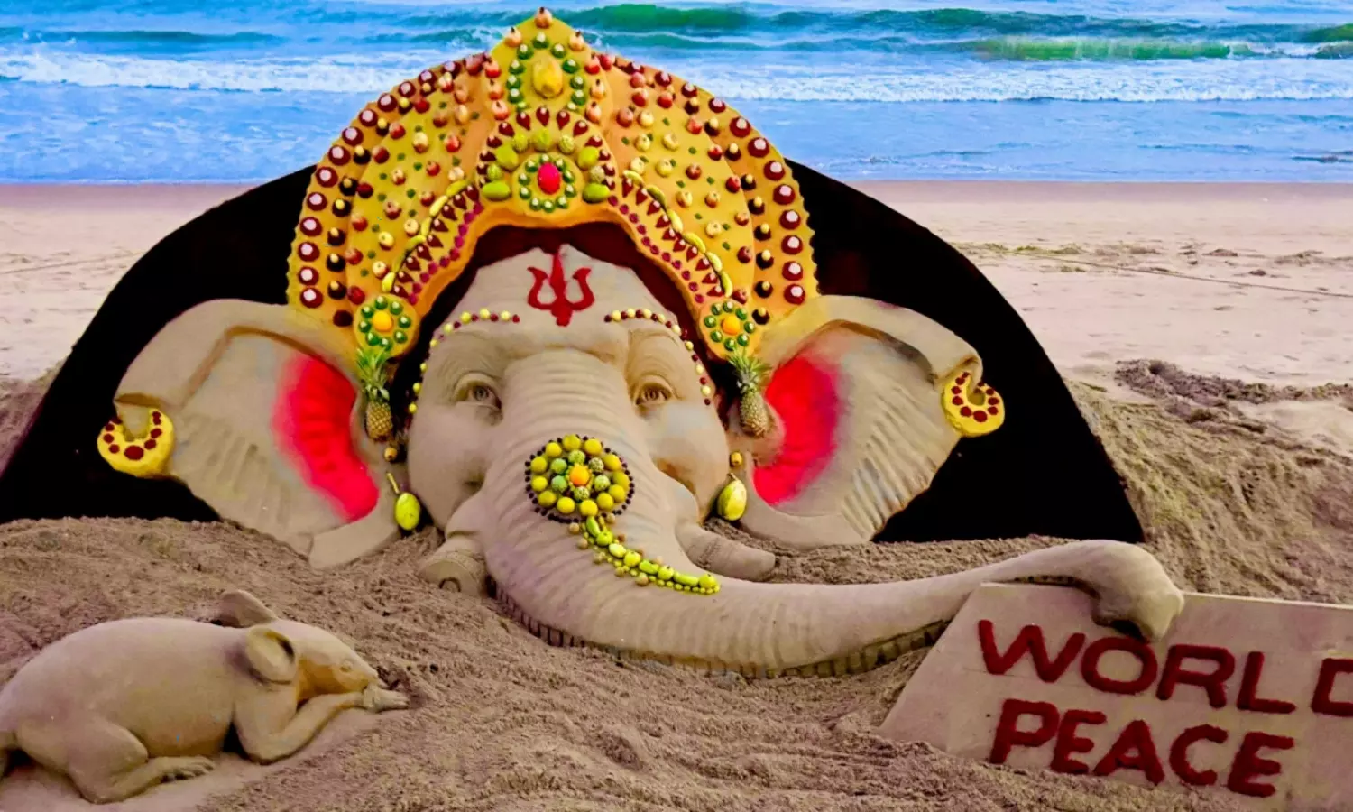 Ganesh Chaturthi 2024 Sand Art With World Peace Message