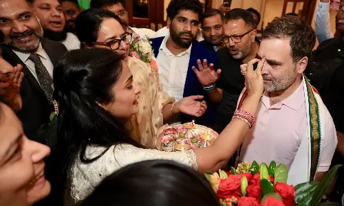 Rahul Gandhis USA Tour: అమెరికా పర్యటనలో రాహుల్ గాంధీ.. రెస్పాన్స్ చూసి ఫుల్ ఖుషీ